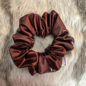 Maroon Faux Leather Scrunchie